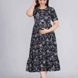 Kaheksa Ethnic Motifs Print Maternity Midi Dress-image-28