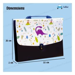 FunBlast Dinosaur Theme File Folder with Handle and Push Lock - Random Color image 3