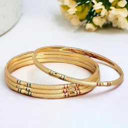 Anouk Set Of 4 Gold-Plated Antique Kada Bangles-31