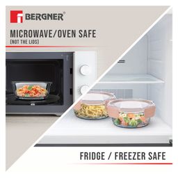 Bergner Smart Lock Borosilicate Round Food Container 950ml image 4