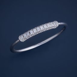 Kushal's Fashion Jewellery 92.5 Pure Silver Rhodium-Plated CZ Stone StuddedFinger Ring-29