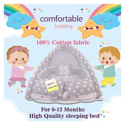 Kwitchy New Born Baby Bedding Set Cushioned Mattress with Mosquito Net & Sleeping Bag Combo Grey image 5