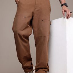 The Roadster Life Co. Men Pure Cotton Carpenter Relaxed Fit Chinos Trousers-picture-39