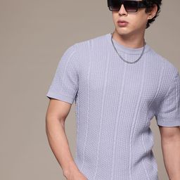 Roadster The Lifestyle Co Self-Design Pure Cotton T-shirt-image-54