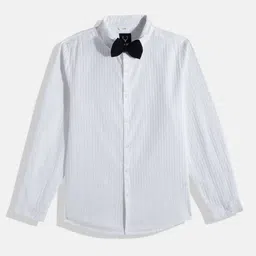 Allen Solly Junior Boys Slim Fit Self Design Pure Cotton Casual Shirt With Bow Tie-image-32