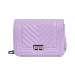 Lino Perros Lavender Textured Medium Cross Body Bag-19