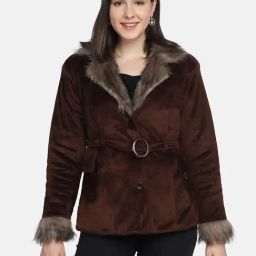 BUYNEWTREND Brown Regular Fit Jacket-image-2