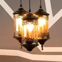 GAUVIK Gold-Toned Glass Ceiling Lamp-24