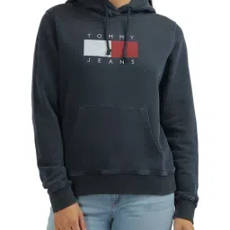 Tommy Hilfiger Blue Logo Regular Fit Hoodie-image-46