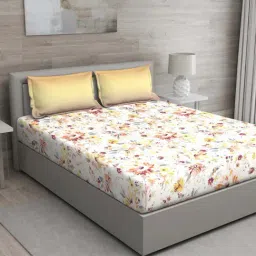 GM Orange & Yellow 100% Cotton 144 TC Queen Bedsheet Set-picture-37