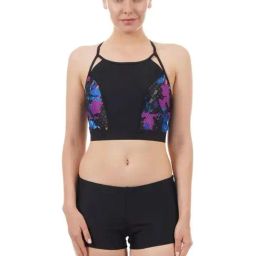 Speedo Black Printed Swimwear Top-image-79