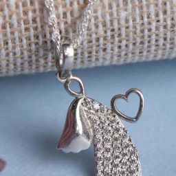 Clara 92.5 Sterling Silver Angel Heart Pendant with Chain for Women-image-69