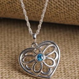 Clara 92.5 Sterling Silver Blue Heart Pendant with Chain for Women-image-94