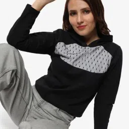 Campus Sutra Black Cotton Color-Block Sweatshirt-image-48