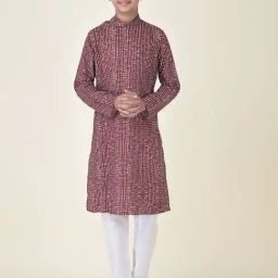 TABARD Kids Maroon & White Printed Kurta + Pyjamas-image-82