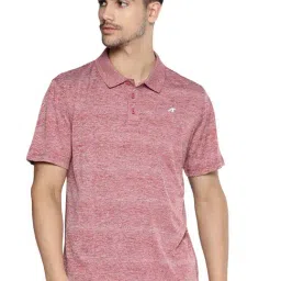 ALCIS Red Melange Regular Fit Sports Polo T-Shirt-image-16
