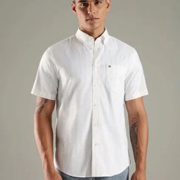 Tommy Hilfiger White Cotton Regular Fit Striped Shirt-picture-19