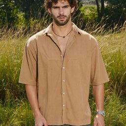 Campus Sutra Beige Loose Fit Texture Shirt-image-58