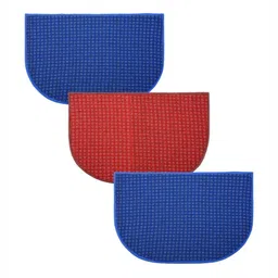 Aura Blue & Red 3 Pieces Woolen Anti-Skid Doormats-picture-47