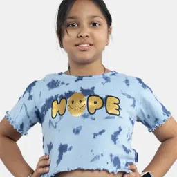 Kiddopanti Kids Blue Cotton Over Dyed Tee-image-27