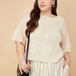 max Women Floral Printed Round Neck Top-image-60