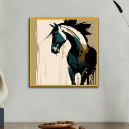nestroots Black & Beige Windswept Grace Horse Canvas Wall Art-image-56