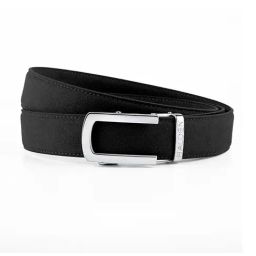 Halden Black  Formal Belt With Classic Silver Glossy Buckle-image-62
