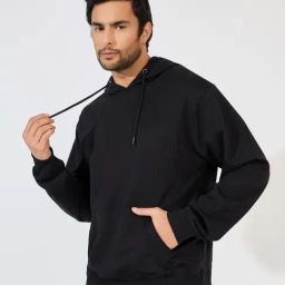 Styli Black Relaxed fit Printed Hooded Sweatshirts-image-97