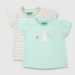 United Colors of Benetton Infant Girls Multi Cotton Striped Top (Pack of 2)-picture-6