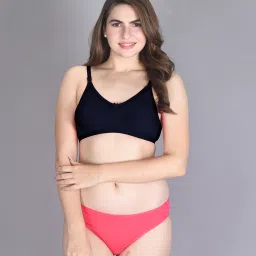 Lux Venus Navy Full Coverage Non-Wired Bra With Adjustable Strap - Pack of 2 image 4