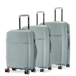 Nasher Miles Krabi Grey 8 Wheels Large Hard Cabin Trolley Bag Set of 3-image-72