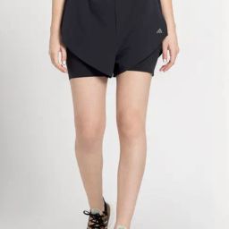 adidas Black Logo Print Sports Shorts-image-32