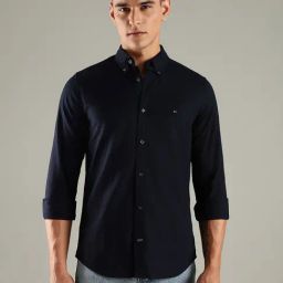 Tommy Hilfiger Navy Cotton Slim Fit Shirt-picture-33