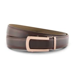 Halden Brown Burley Formal Belt With Classic Rose Gold Matt Buckle-image-52