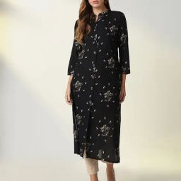 SHOWOFF Black Printed Kurta-image-66
