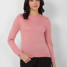 Van Heusen Pink Textured Pattern Sweater-image-11