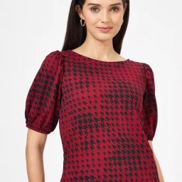 Annabelle by Pantaloons Maroon Plaid Top-picture-24