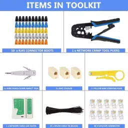 FEDUS RJ45 7 in 1 Crimping Tool Kit Combo 4 Ergonomic, Textured (Pack of 50 Pcs) image 2