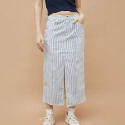 Ginger By Lifestyle White Regular Fit Striped Skirt-image-72
