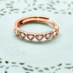 Silberry 92.5 Sterling Silver Rose Gold Love Track Ring-image-96