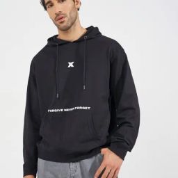 Styli Black Relaxed fit Printed Hooded Sweatshirts-picture-36