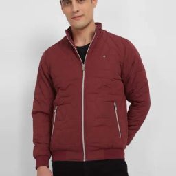 Allen Solly Maroon Regular Fit Quilted Jacket-picture-28