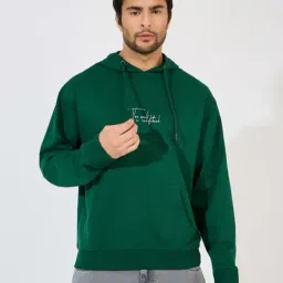 Styli Green Relaxed fit Printed Hooded Sweatshirts-picture-37