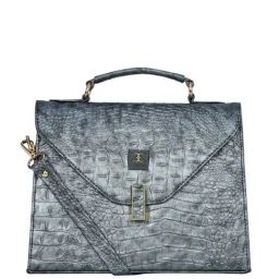Esbeda Grey PU Textured Satchel Handbag-image-41