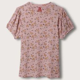 Blue Giraffe Kids Pink Floral Print Top-image-78
