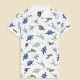 Allen Solly Boys White Printed Polo T-Shirt-picture-13
