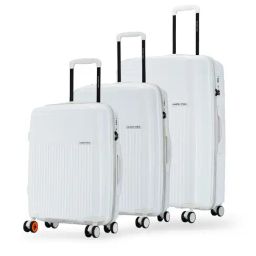 Nasher Miles Krabi White 8 Wheels Large Hard Cabin Trolley Bag Set of 3-image-25