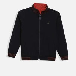 Allen Solly Boys Black & Maroon Solid Full Sleeves Jacket-image-44