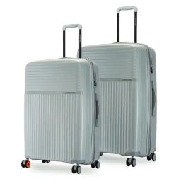 Nasher Miles Krabi Grey 8 Wheels Large Hard Cabin Trolley Bag Set of 2-image-3