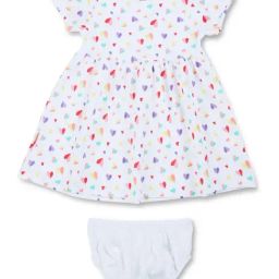 GJ baby Kids White Cotton Printed Dress Set-image-43